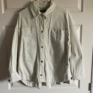 Zara Cream Button-Up Shirt
